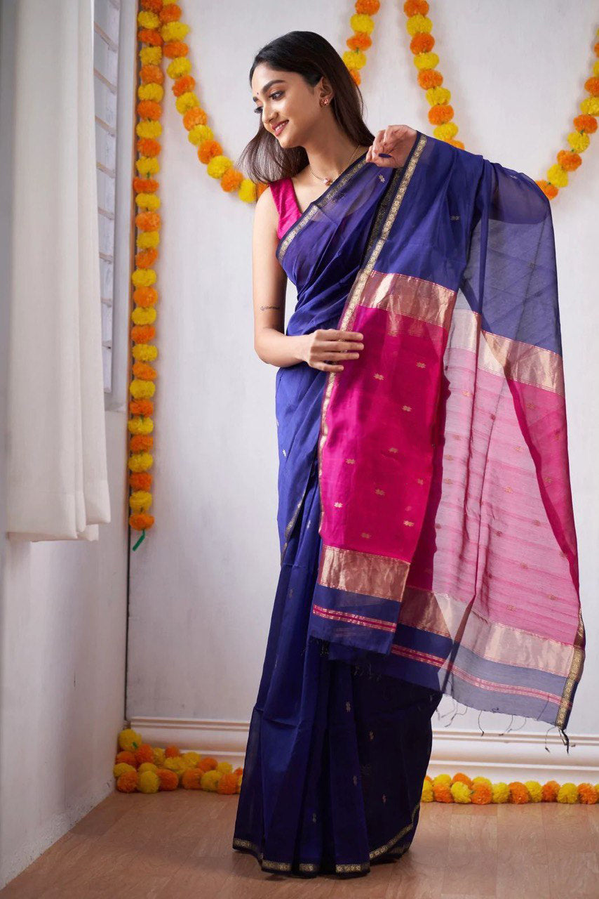 Buy Blue , Pink , Green - Semi Softsilk Saree online | Semi Softsilk from  ShrusEternity