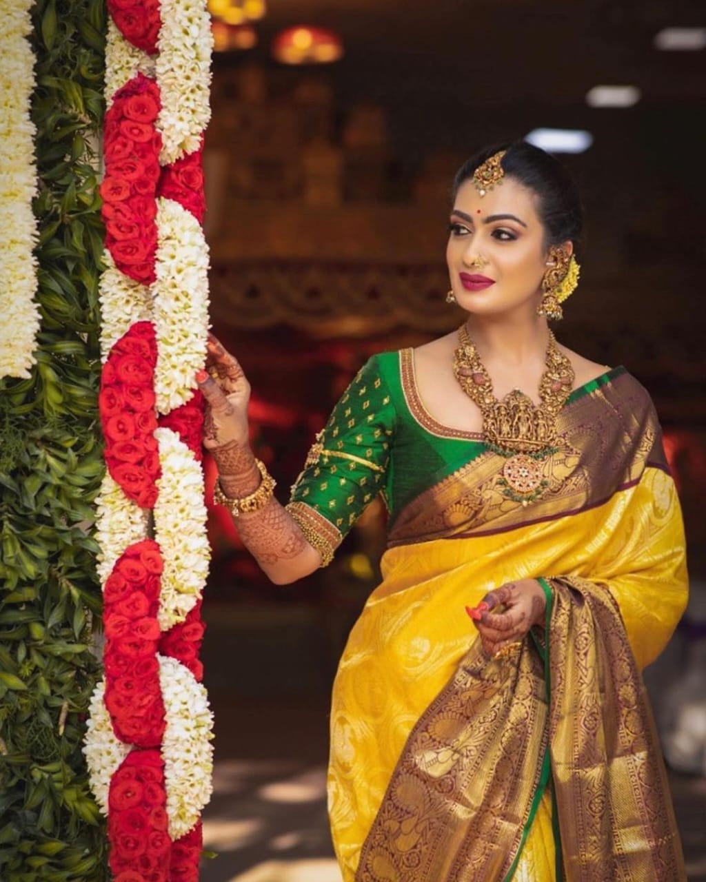 Janvi Yellow Soft Banarasi Silk Saree With Flamboyant Blouse Piece