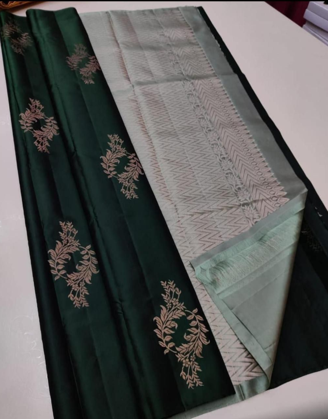 Hetal Dark Green Soft Silk Saree